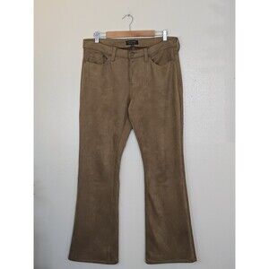 Banana Republic Vegan Suade Low Rise Bootcut Pants Size 32/14 Camel Brown